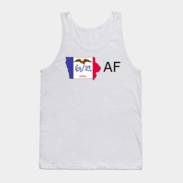 Iowa Flag State Outline AF (black) Tank Top by Big Term Designs